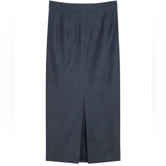 Karen Millen Tailored Denim Corset Detail Midi Skirt - Picture 7 of 15